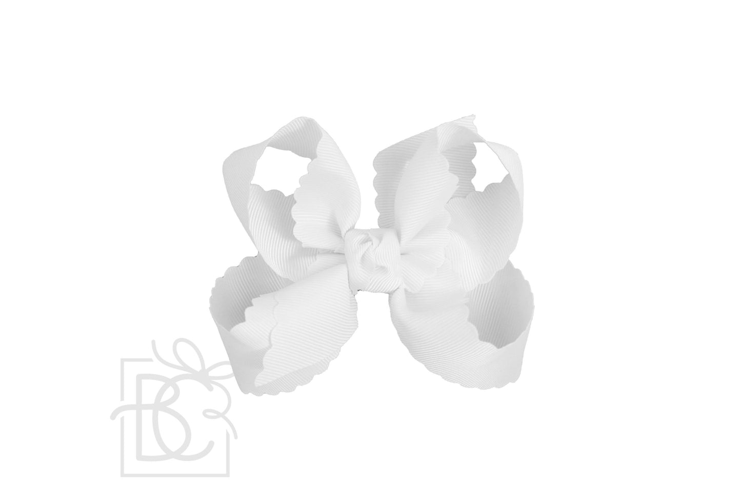 Scalloped Edge Bow- White