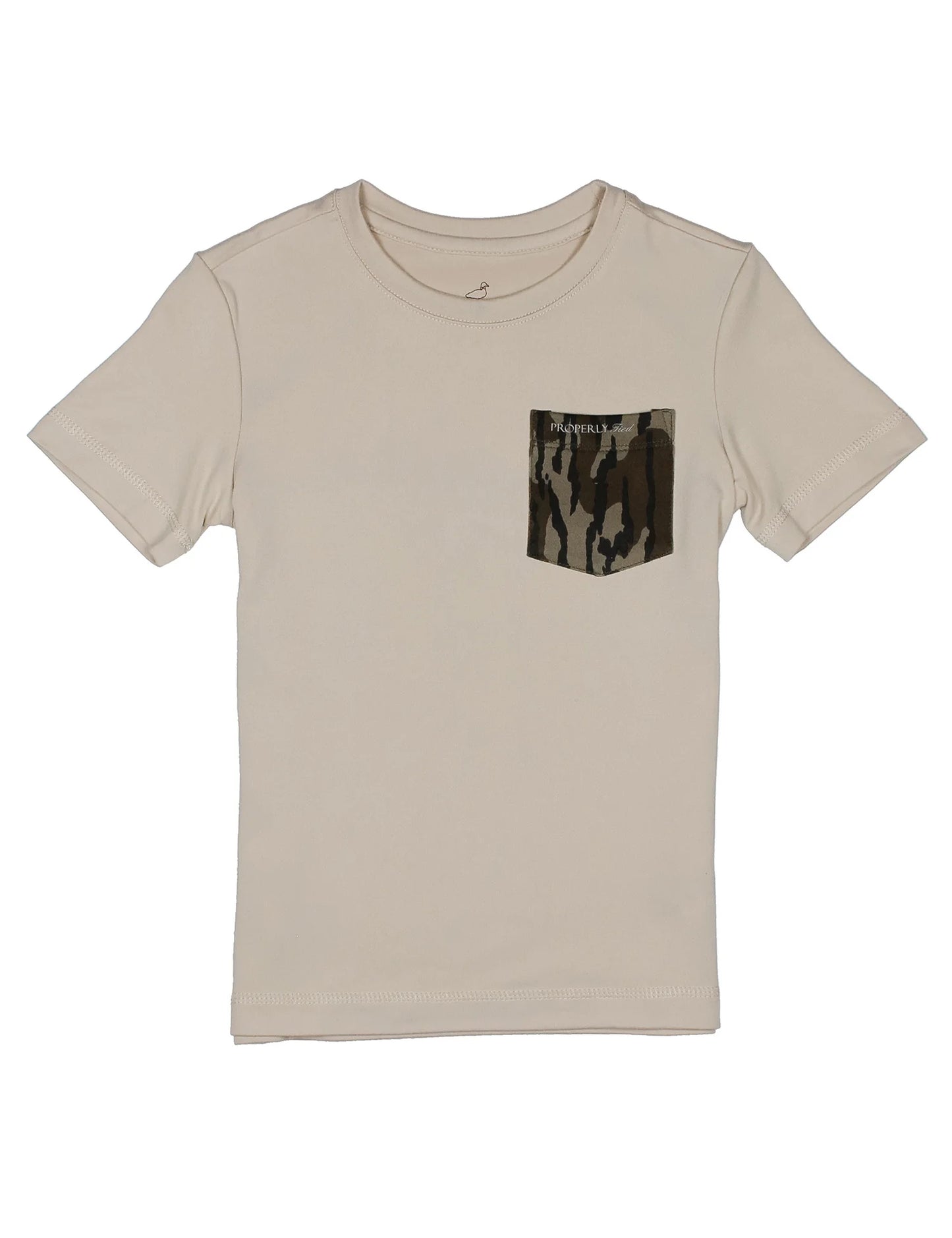 Boys Ravine Pocket Tee SS Mossy Oak Dove