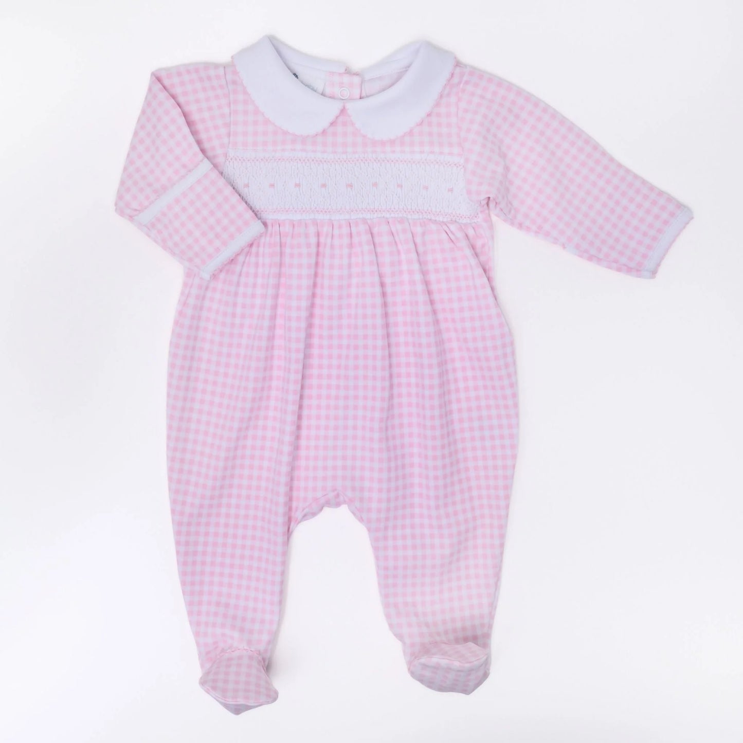 Mini Checks Smocked Girl Footie