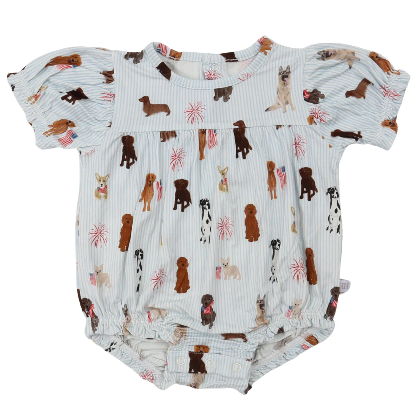 Girls Patriotic Pups Bamboo Bubble