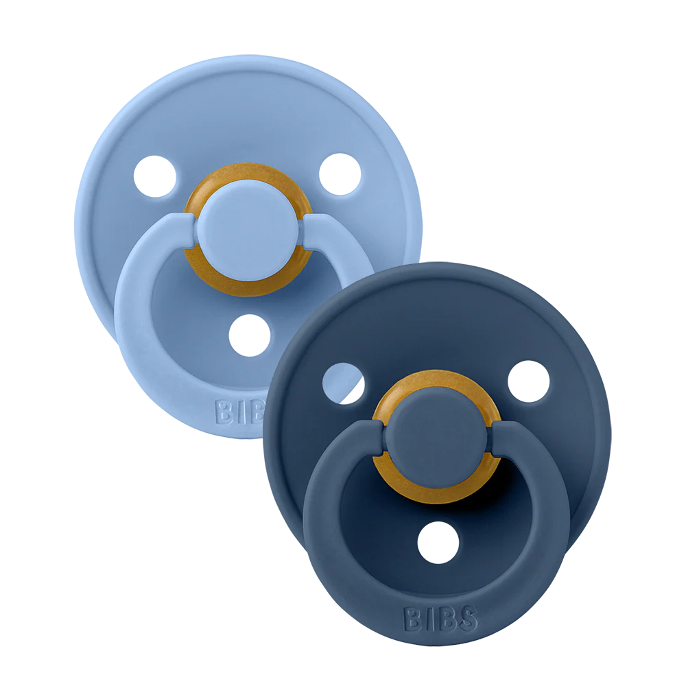 2 Pack Round Pacifier - Sky Blue/Steel Blue