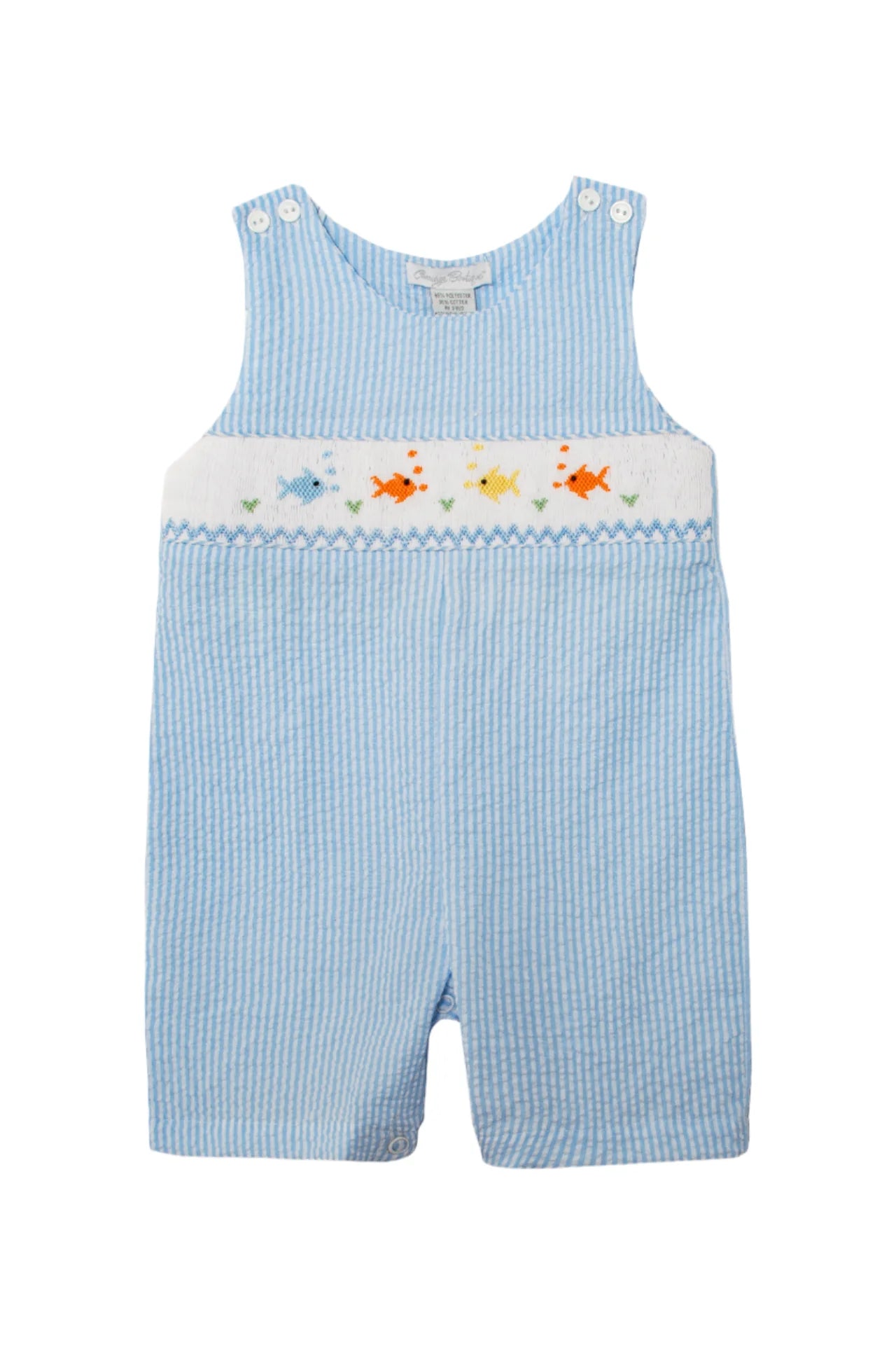 Smocked Fish Shortall Sleeveless