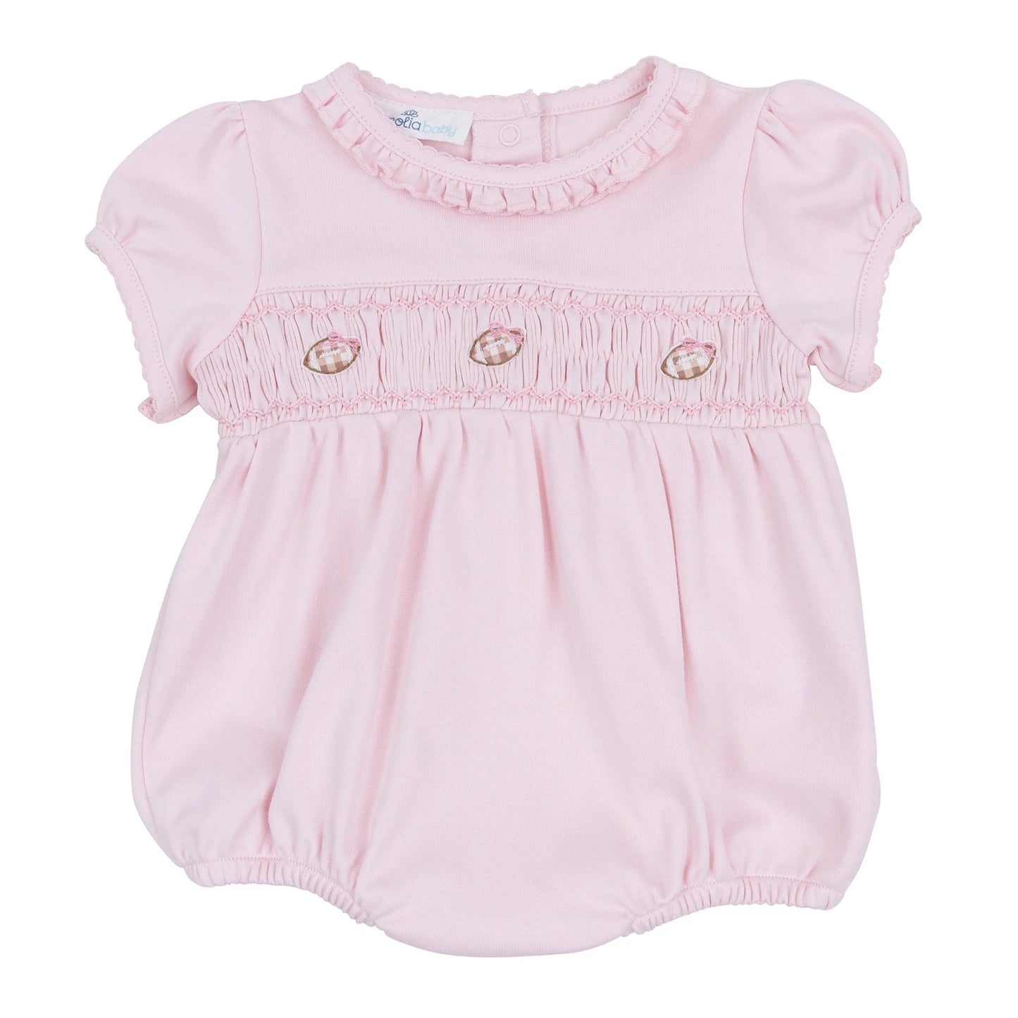 Tiny Tailgater Smocked Bubble- pink