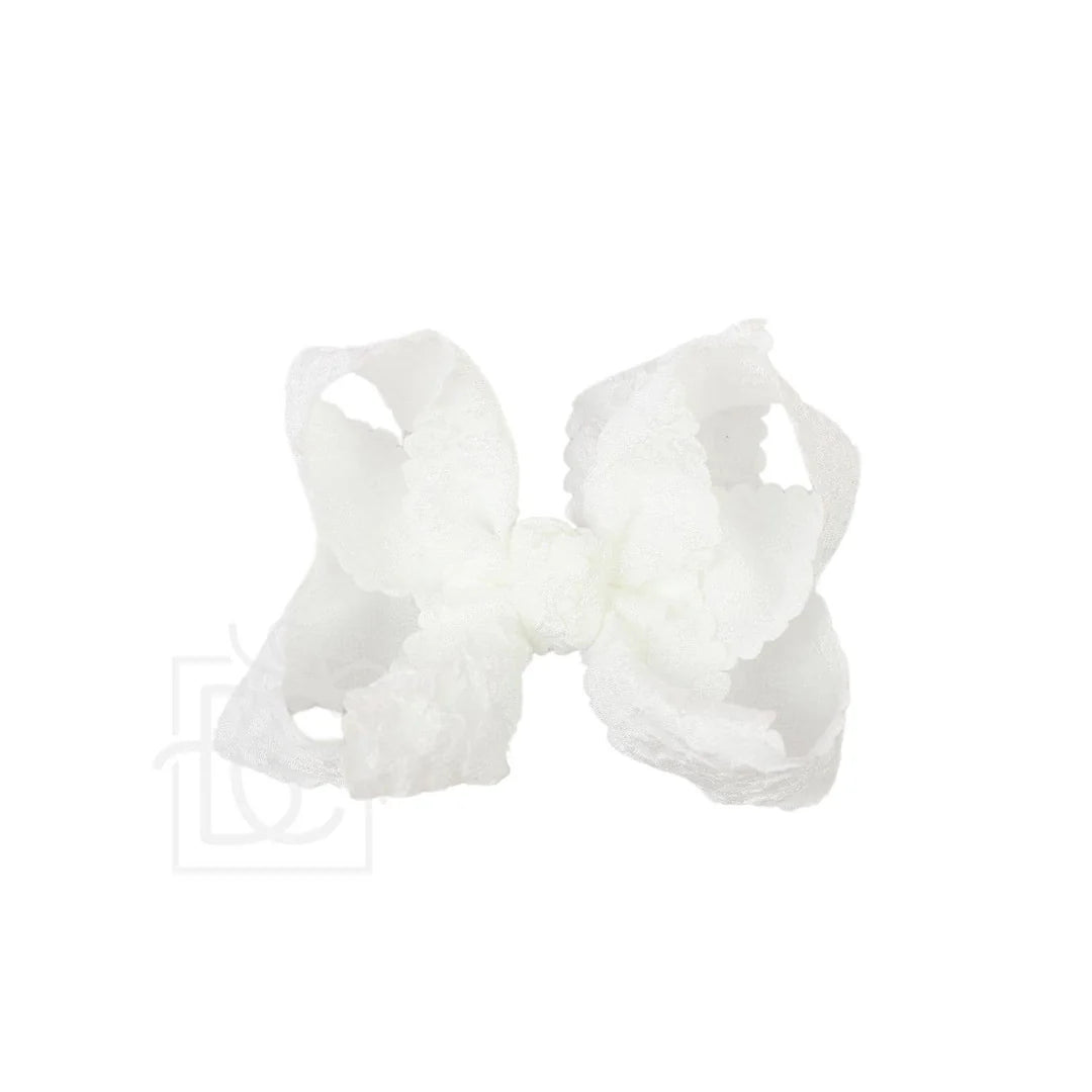 Lace Flower bows- 4.5"