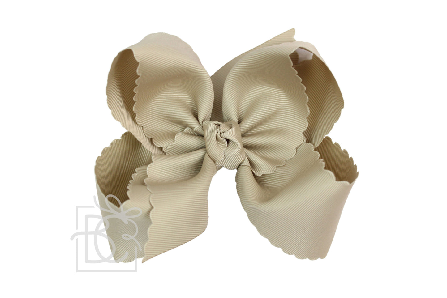 Scalloped Edge Bow- Oatmeal