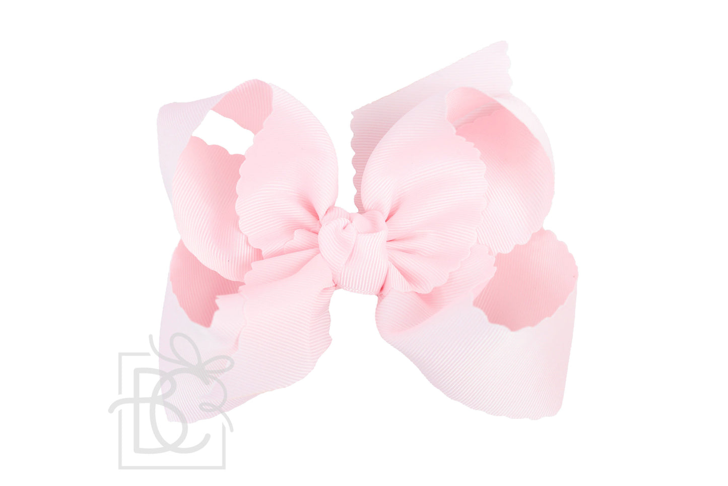 Scalloped Edge Bow- Powder Pink