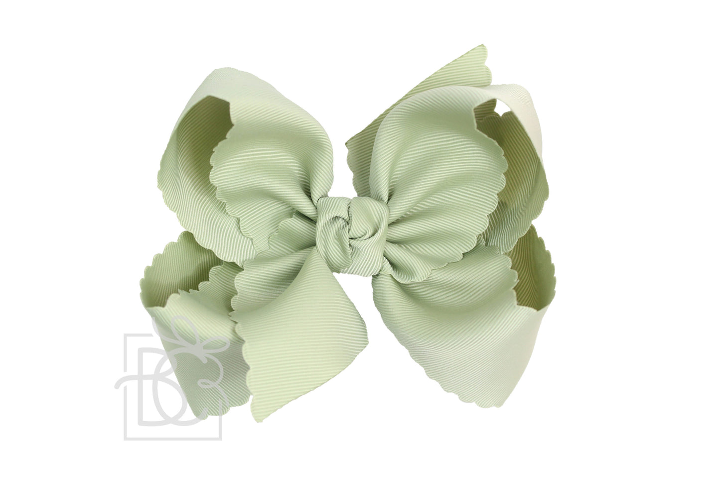 Scalloped Edge Bow- Spring Moss