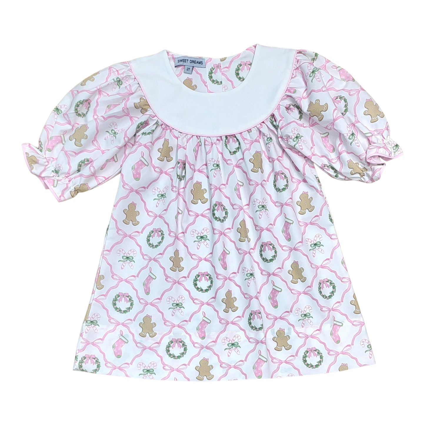 Christmas Bow Trellis Print Dress