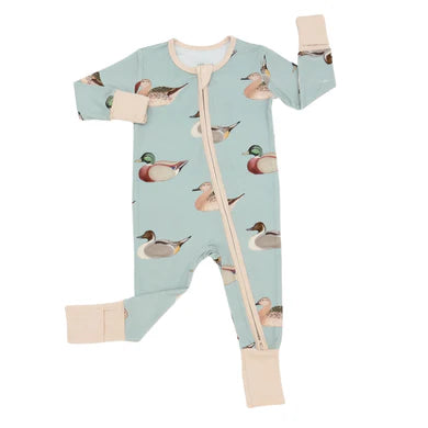 Vintage Ducks Double Zipper Romper