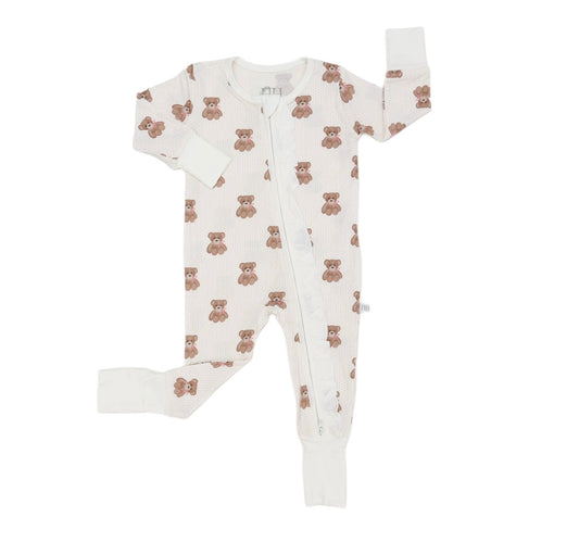 Pink Beary Cute Zipper Romper