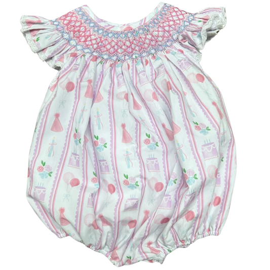 Girls Birthday Smocked Bubble