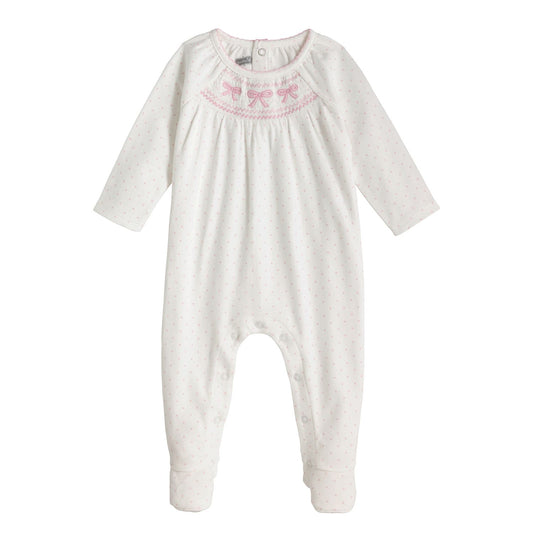 Smocked Pink Layette Sleeper