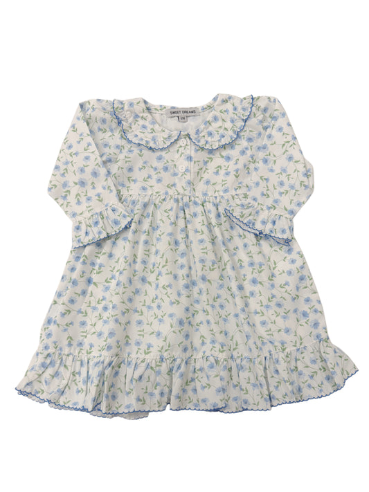 Glory Blue Floral Print Gown