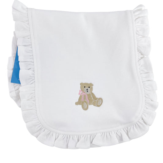 Bear Embroidery Burp Cloth