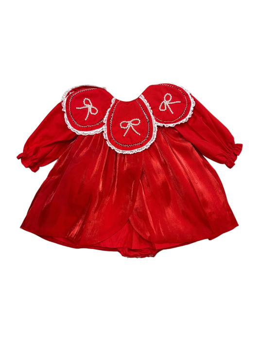 Christmas Petal Skirted Bubble & Bloomer Set