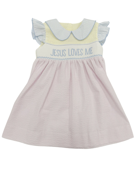 Jesus Loves Me Smocked Dress