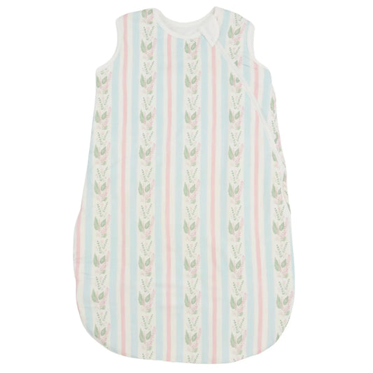 Girls Blue Floral Stripe Sleep Sack