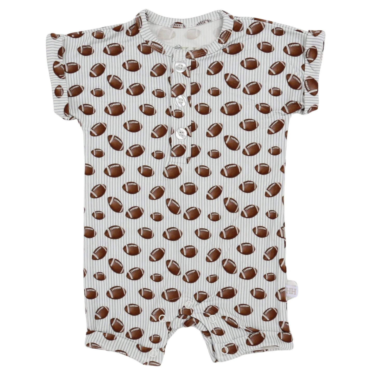 Boys Football Button Romper