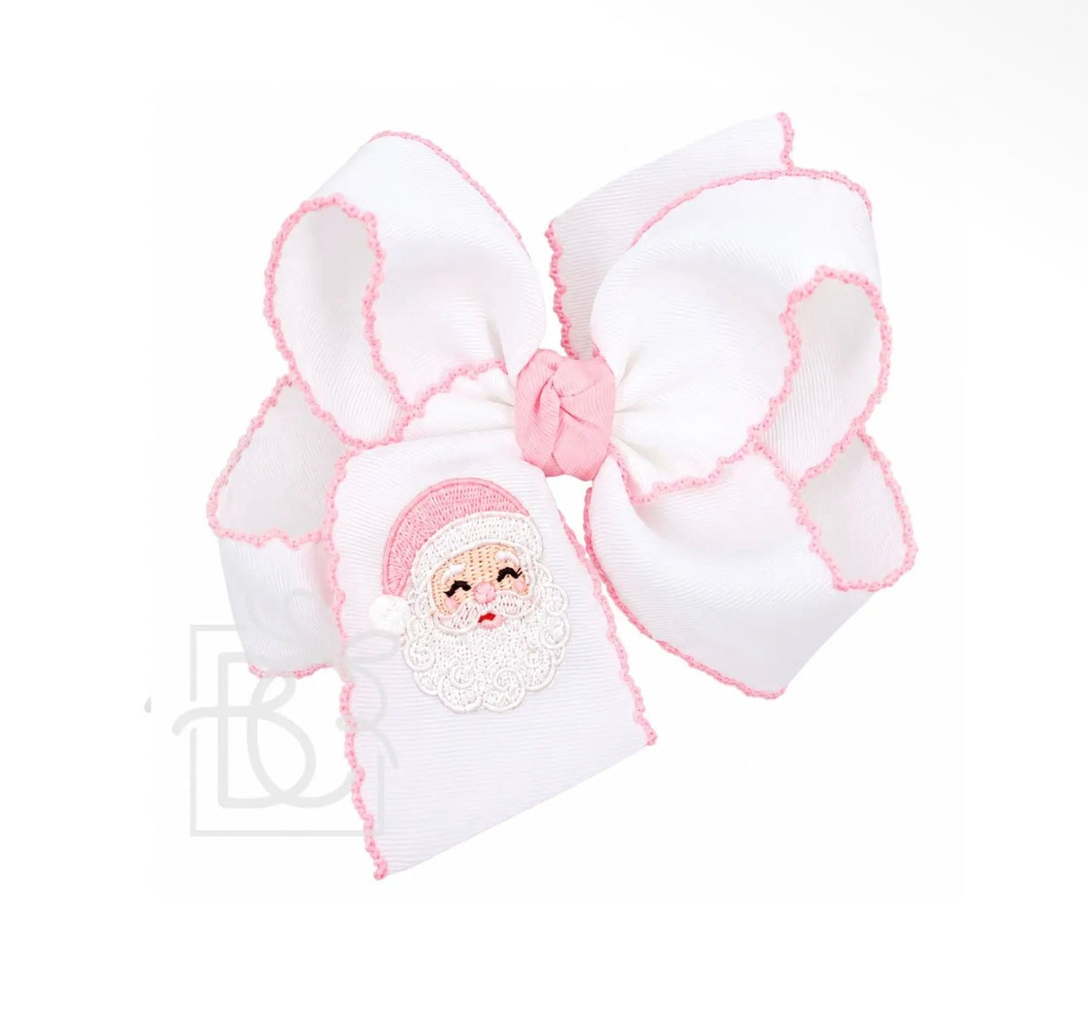 Embroidered Santa Crochet Edge Bows