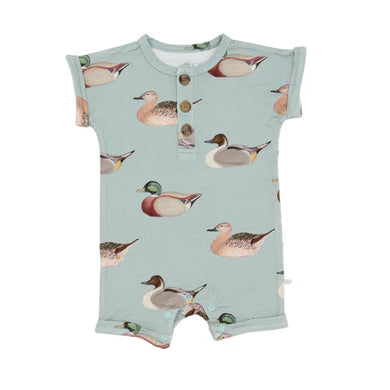 Vintage Ducks Button Romper