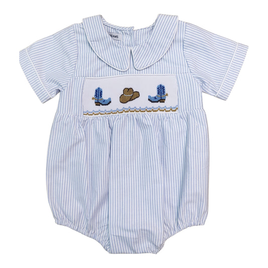 Cowboy Boots Smocked Bubble
