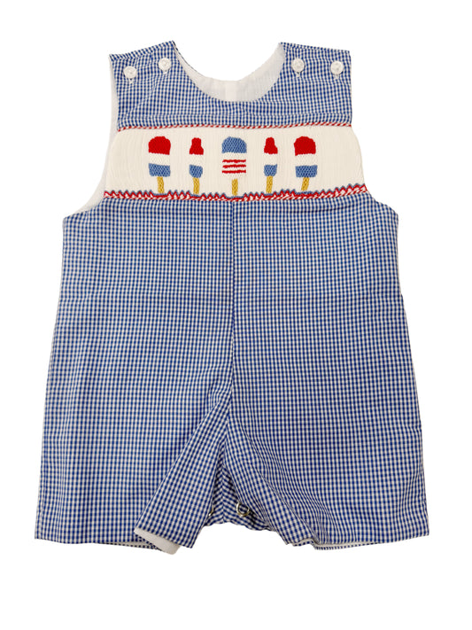 4th of July Smocked Shortall