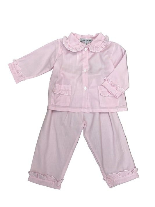 Pink Ruffle Long Pajamas