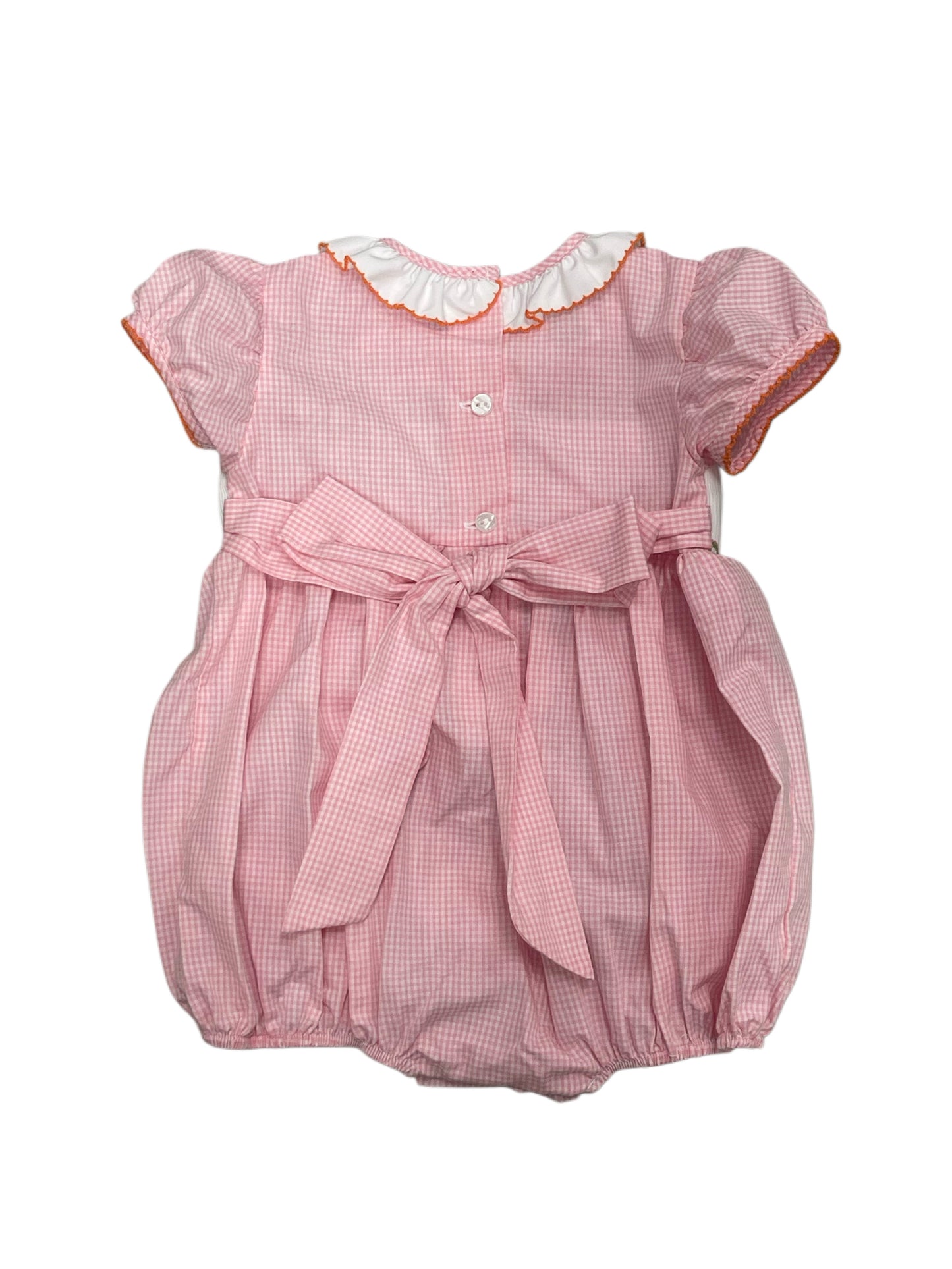 Pink Pumpkin Smocked Waist Bubble