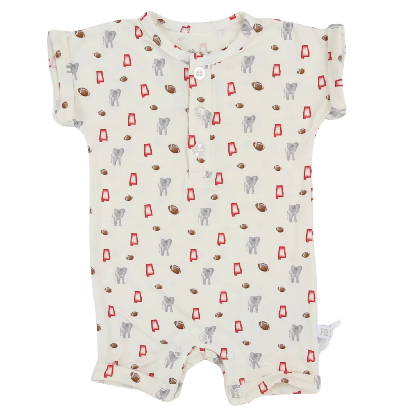 Boys Elephant Button Romper