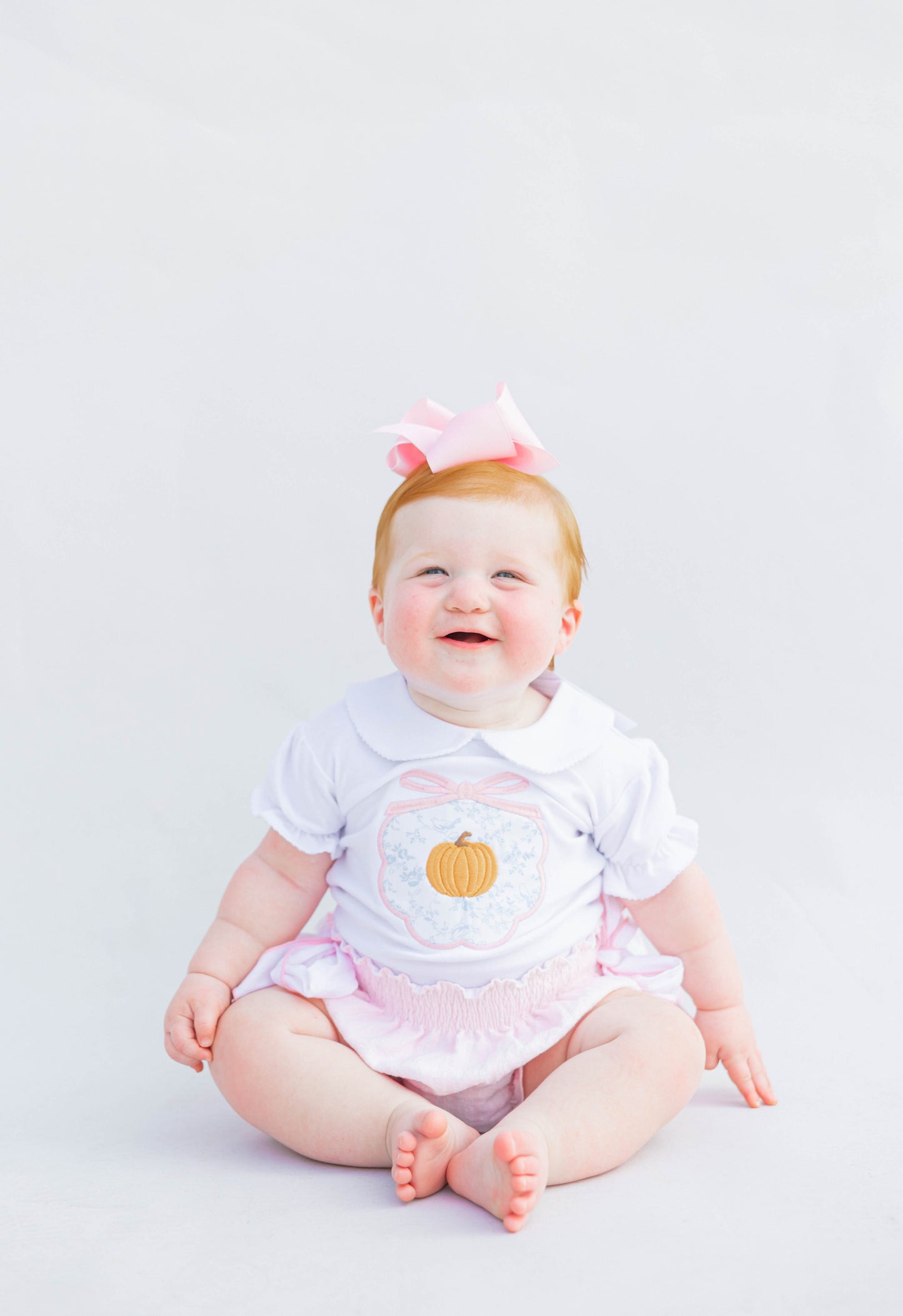 Bow Applique with Mini Pumpkin Shirt