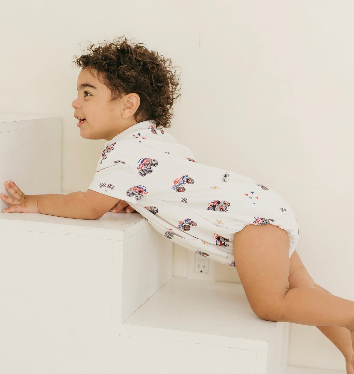 Red, White & Vroom Terry Romper