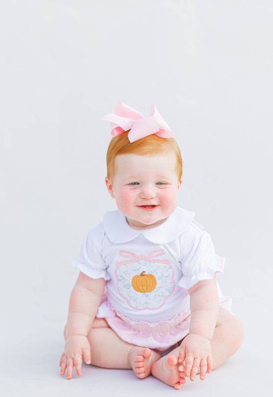 Bow Applique with Mini Pumpkin Shirt