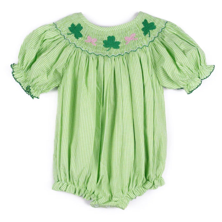 Girls Smocked Clover Bubble