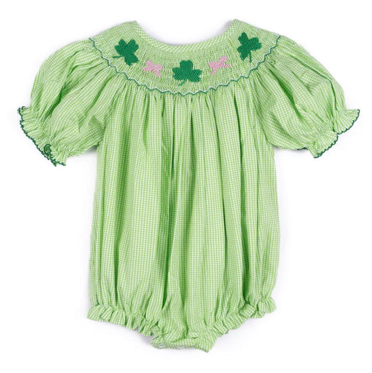 Girls Smocked Clover Bubble