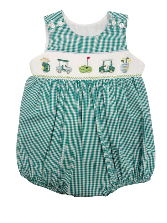 Golf Smocked Boy Bubble