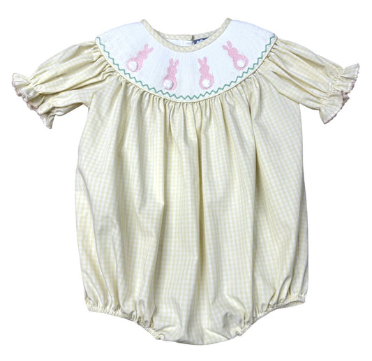 Bunny Hop Smocked Girls Bubble