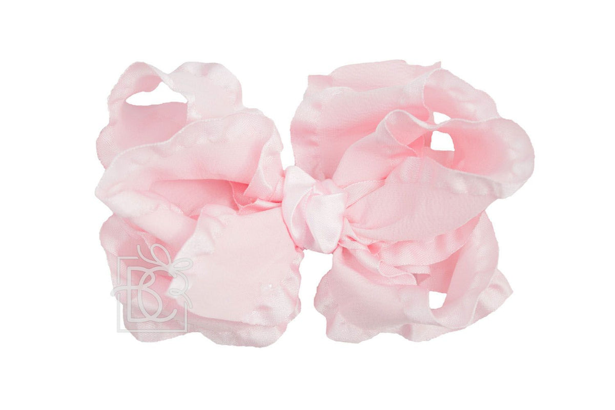 Double Ruffle Ribbon Bows Large 4.5"