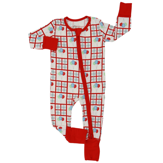 Boys Birthday Double Zipper Romper