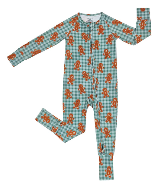 Bamboo Zip Romper | Gingerbread Gingham