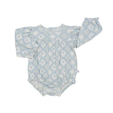 Bow Quilted Patch LS Girls Bubble
