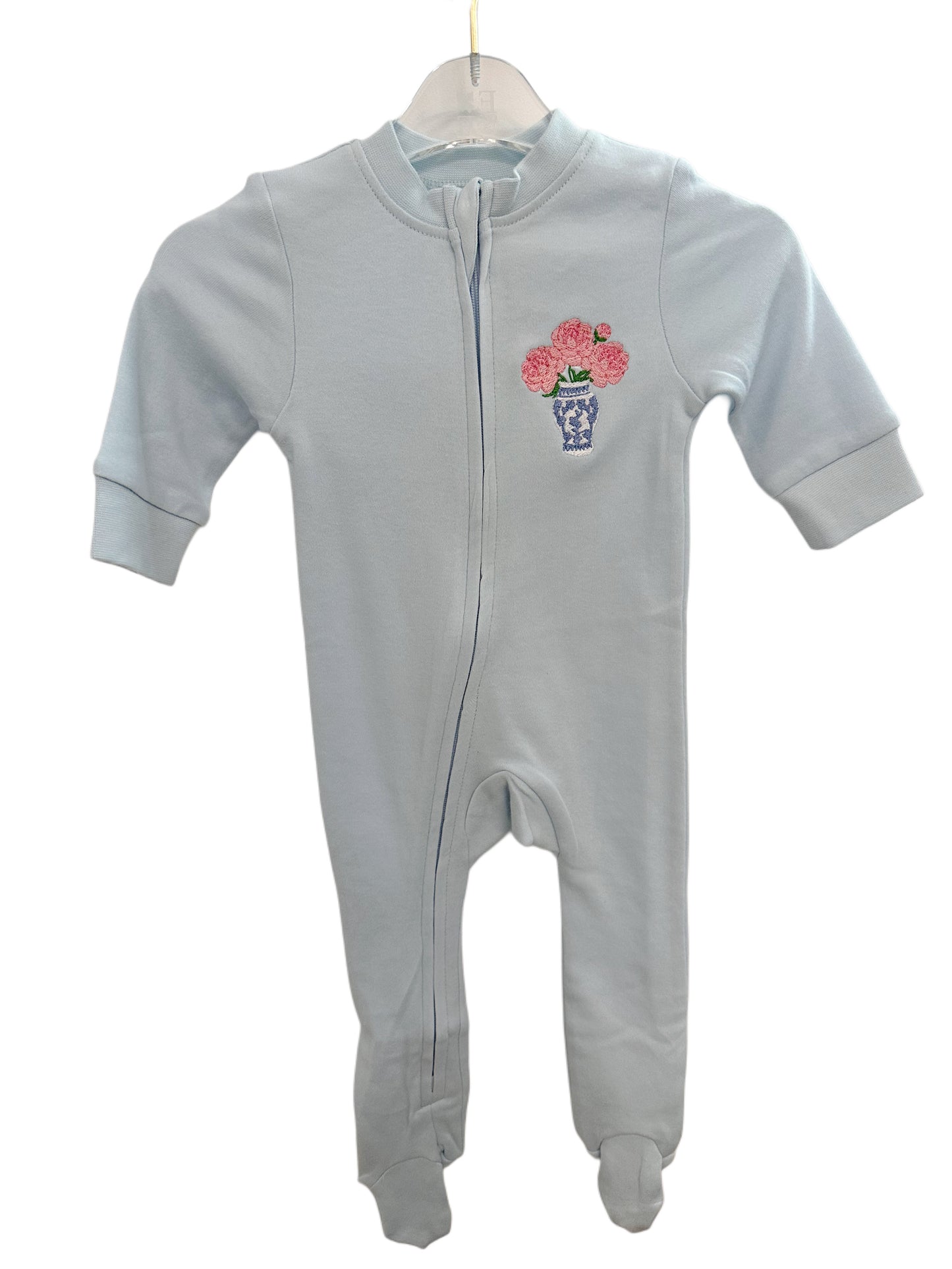 Ginger Jar Light Blue Footed Romper