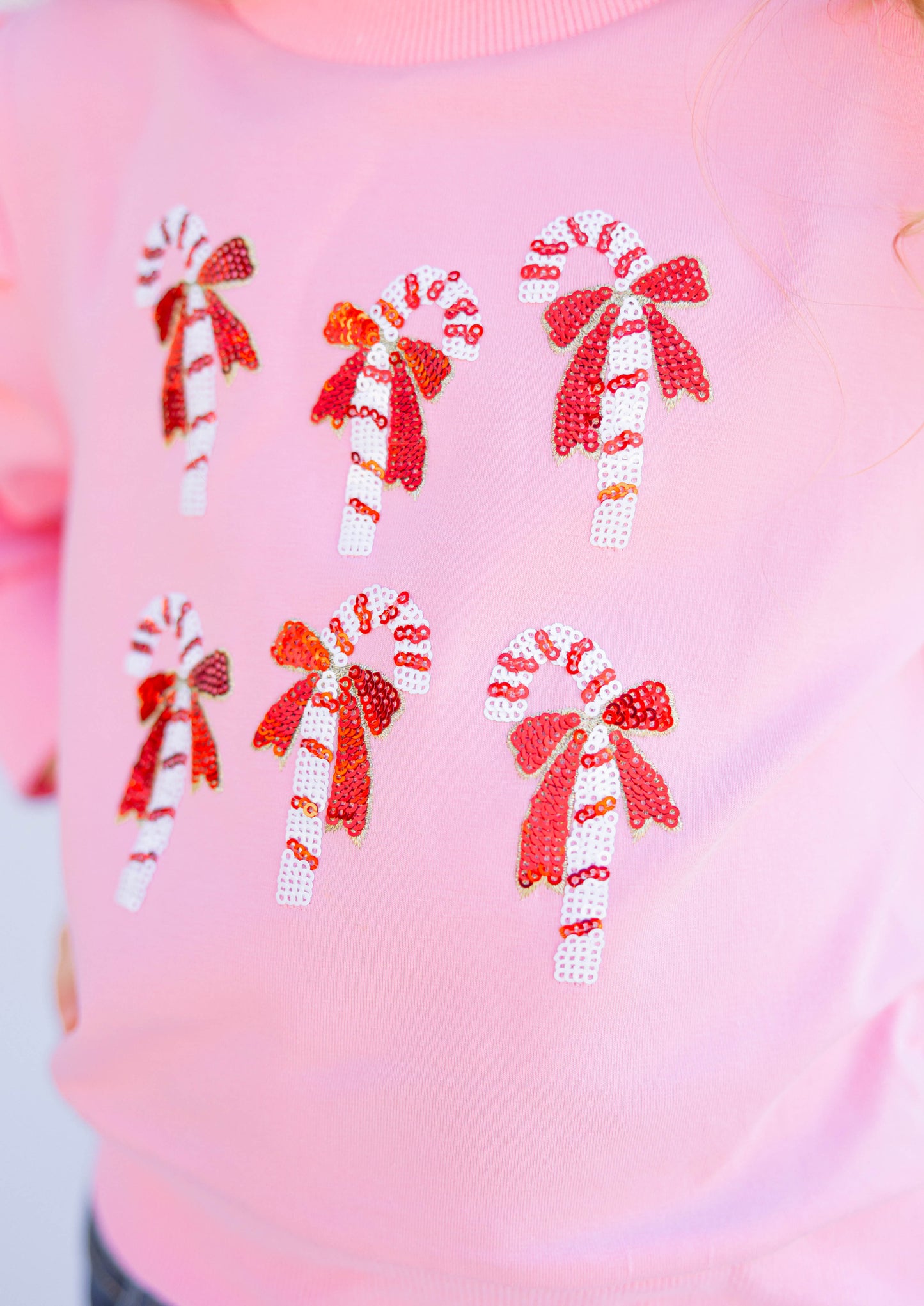 CANDYCANE SEQUIN LONGSLEEVE PUFF SHIRT