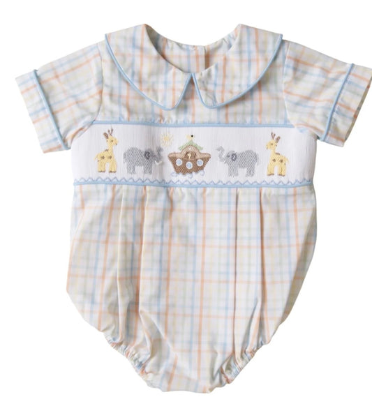 Noah’s Ark Smocked Boys Bubble