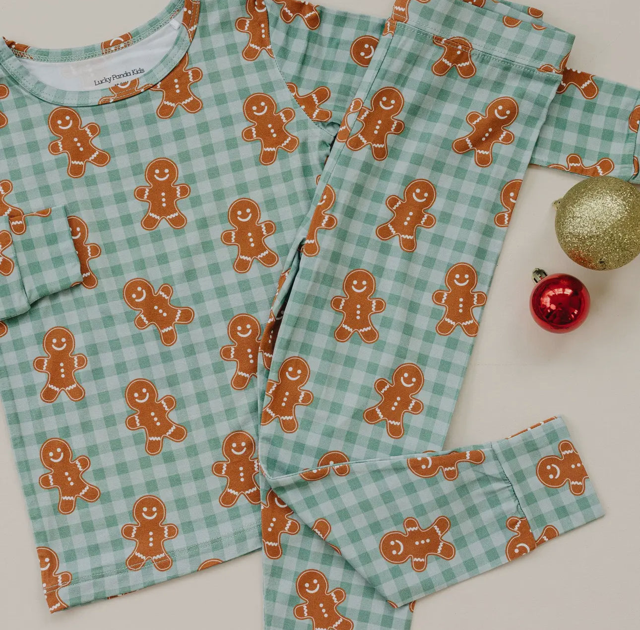 Bamboo Two Piece Set | Gingham Gingerbread