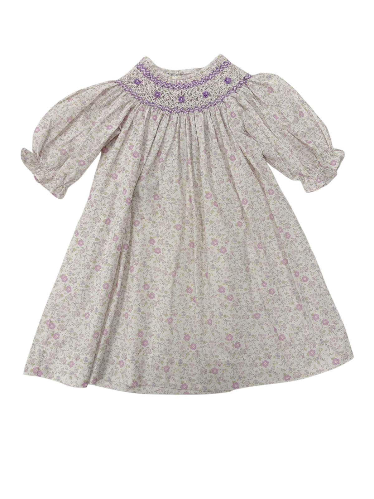 Ashley Purple Bow Smocked Dress