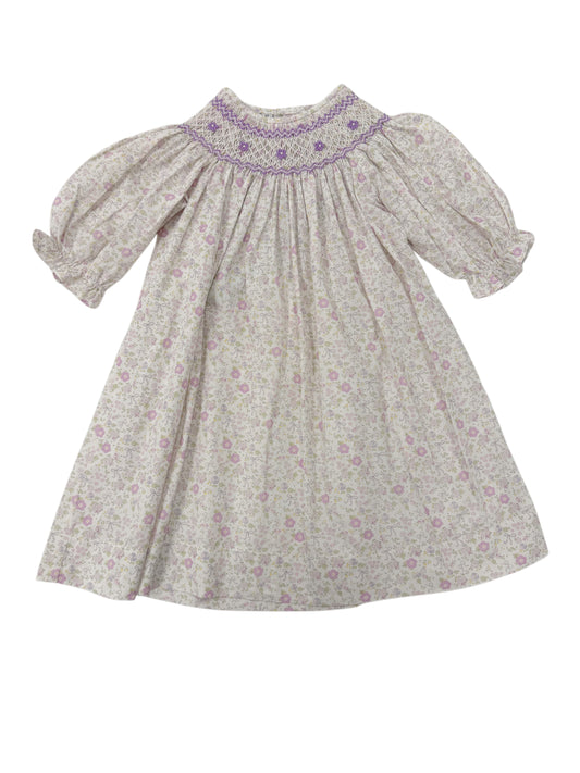Ashley Purple Bow Smocked Dress