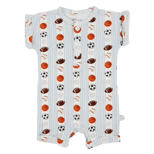 Boys Sports Button Romper
