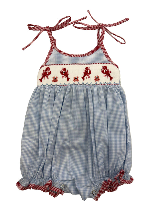 Crawfish Smocked Girl Bubble