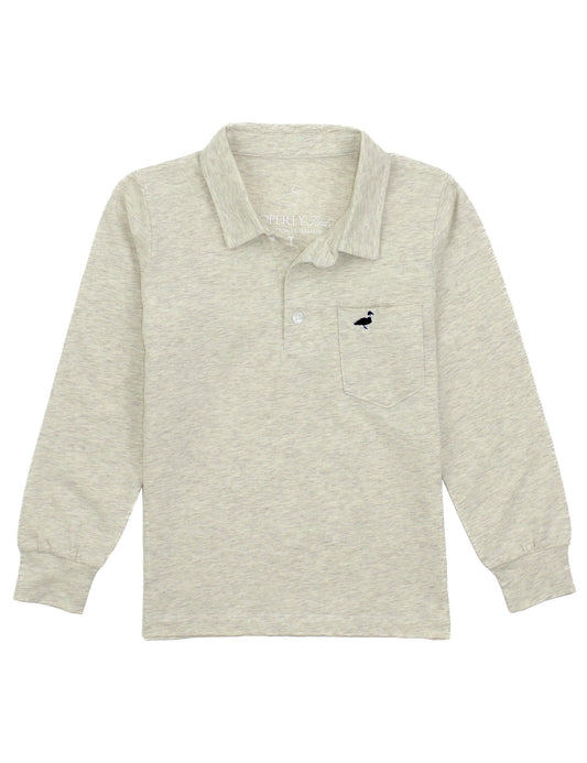 Boys Harrison Pocket Polo LS Oatmeal