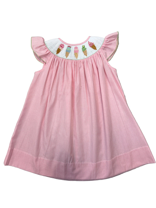 Ice Cream Smocked Bishop Dress